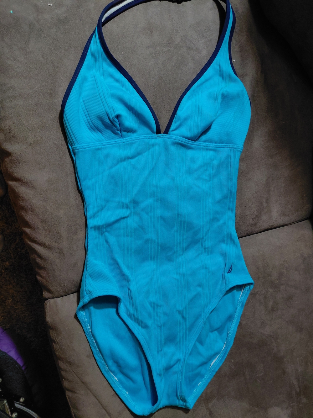 Nautica Turquoise Swimsuit with Navy Trim